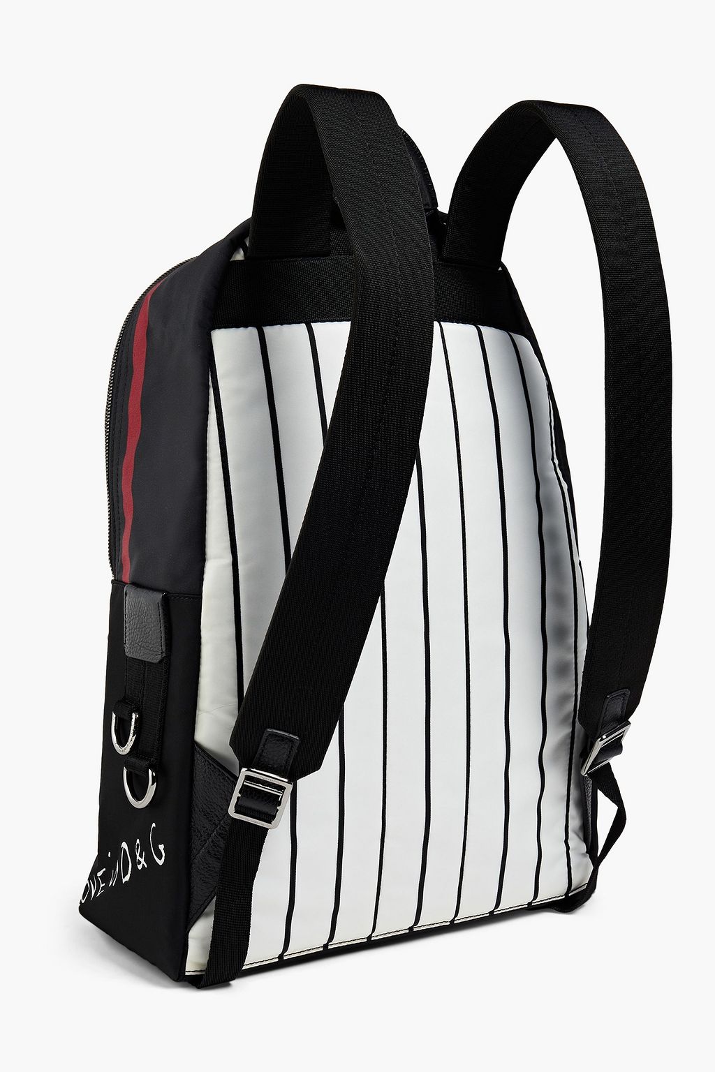 DOLCE&GABBANA Leather-trimmed printed shell backpack