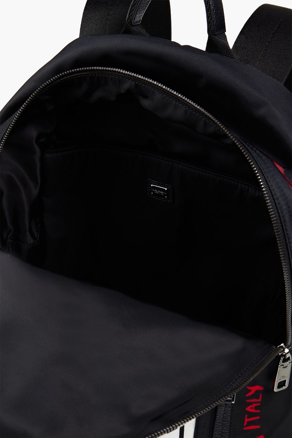 DOLCE&GABBANA Leather-trimmed printed shell backpack