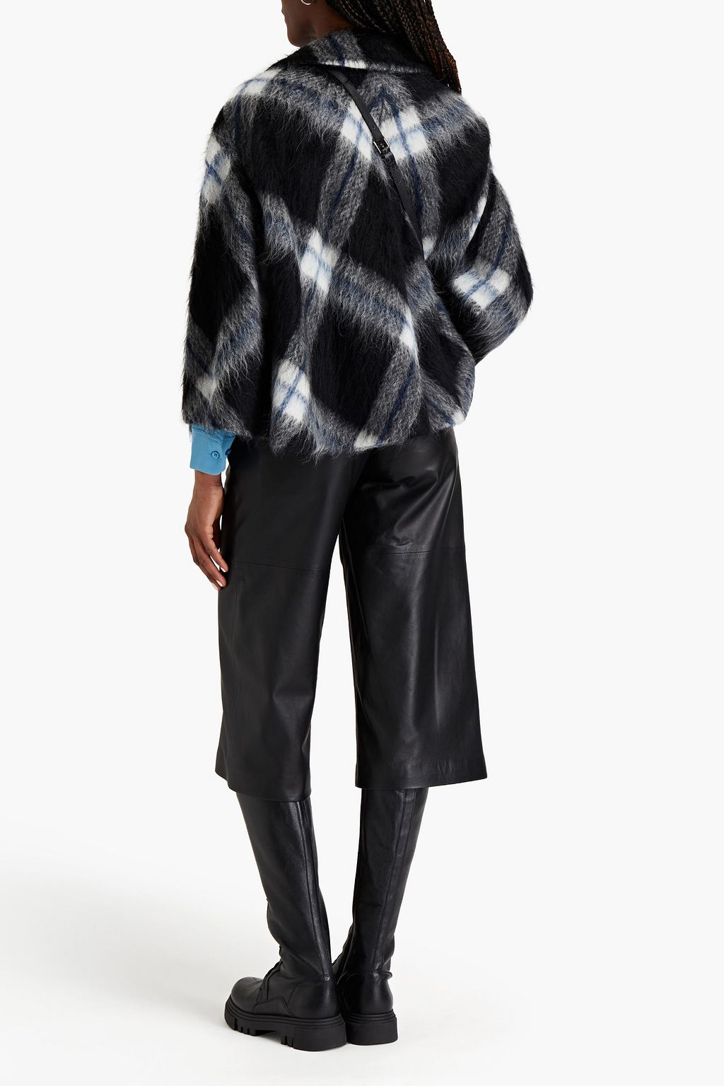 REDVALENTINO Checked brushed wool-blend felt jacket