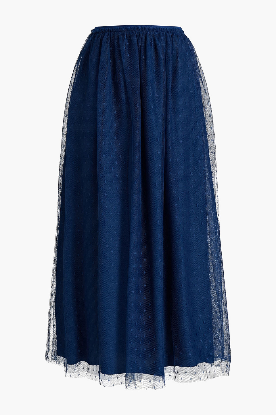 Redvalentino Woman Point D'esprit Midi Skirt Royal Blue Size 42