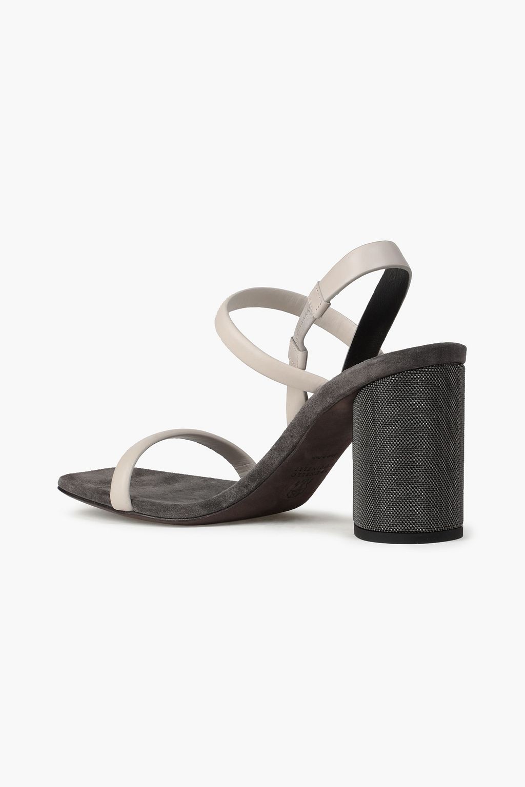 BRUNELLO CUCINELLI Bead-embellished suede slingback sandals