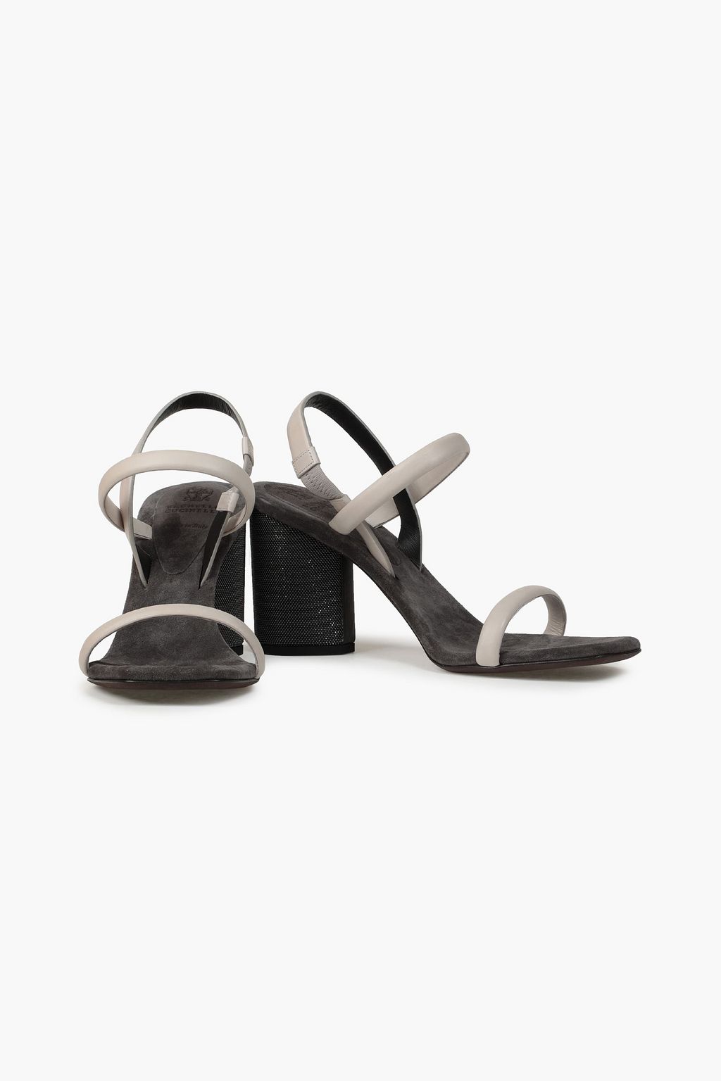 BRUNELLO CUCINELLI Bead-embellished suede slingback sandals