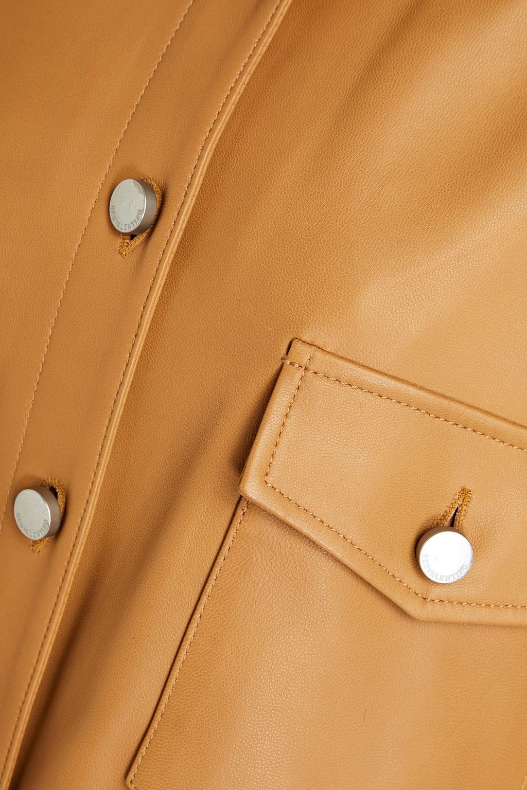 REDVALENTINO Ruffled leather jacket