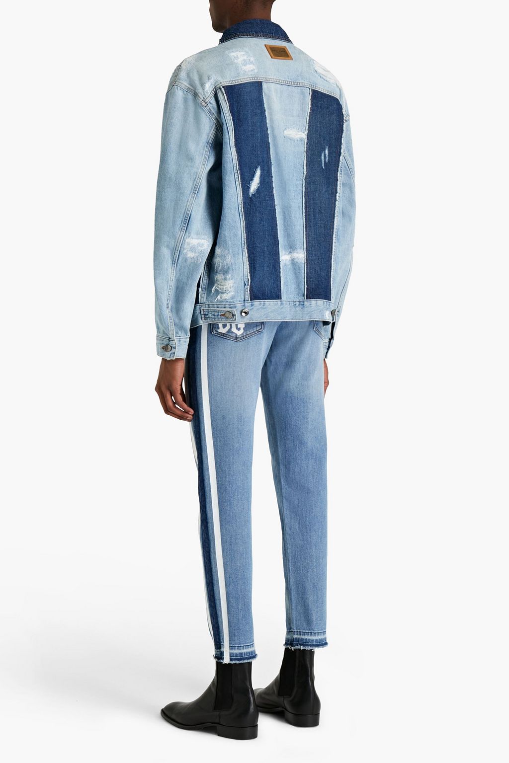 DOLCE&GABBANA Distressed faded denim jacket