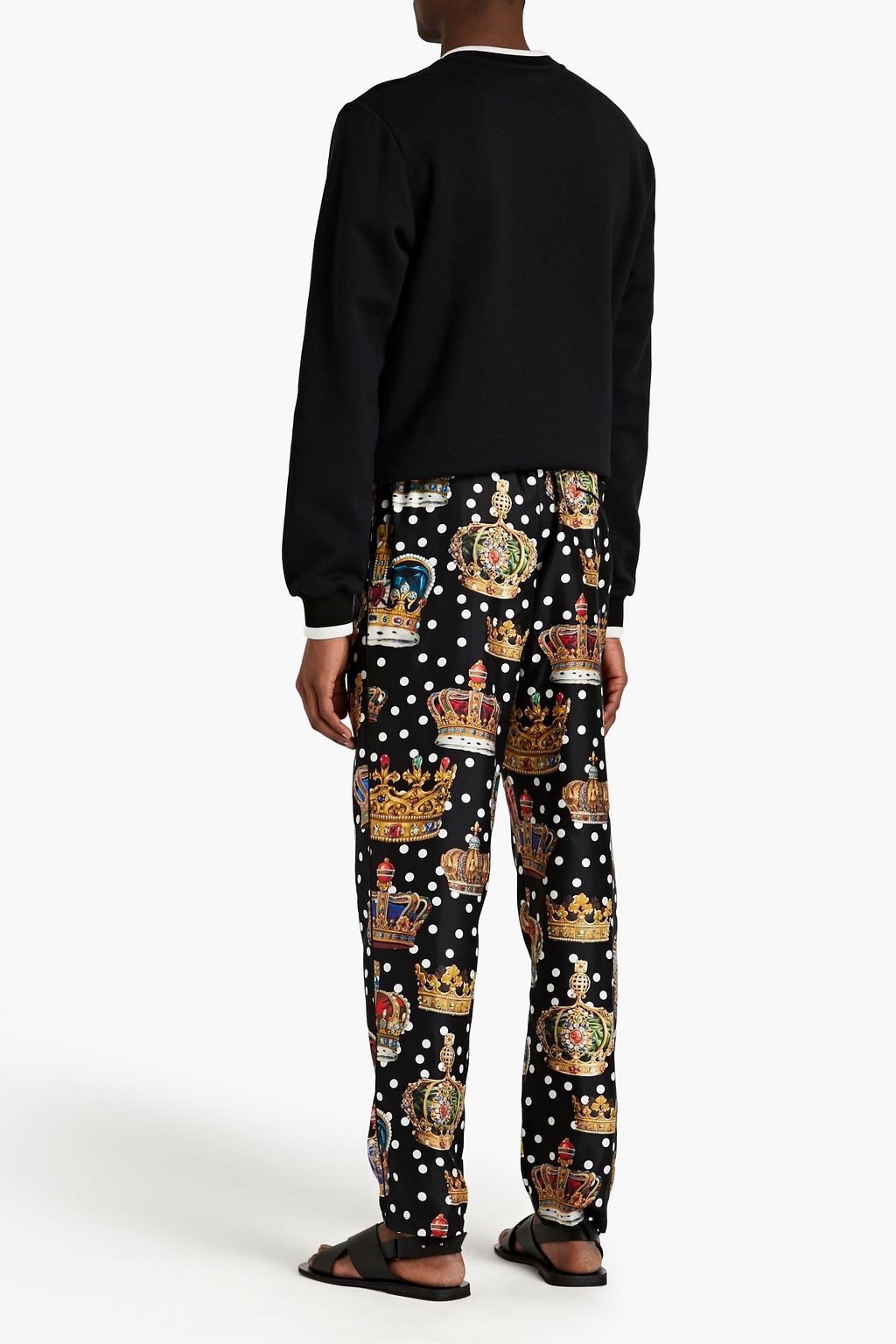 DOLCE&GABBANA Printed silk-twill pants
