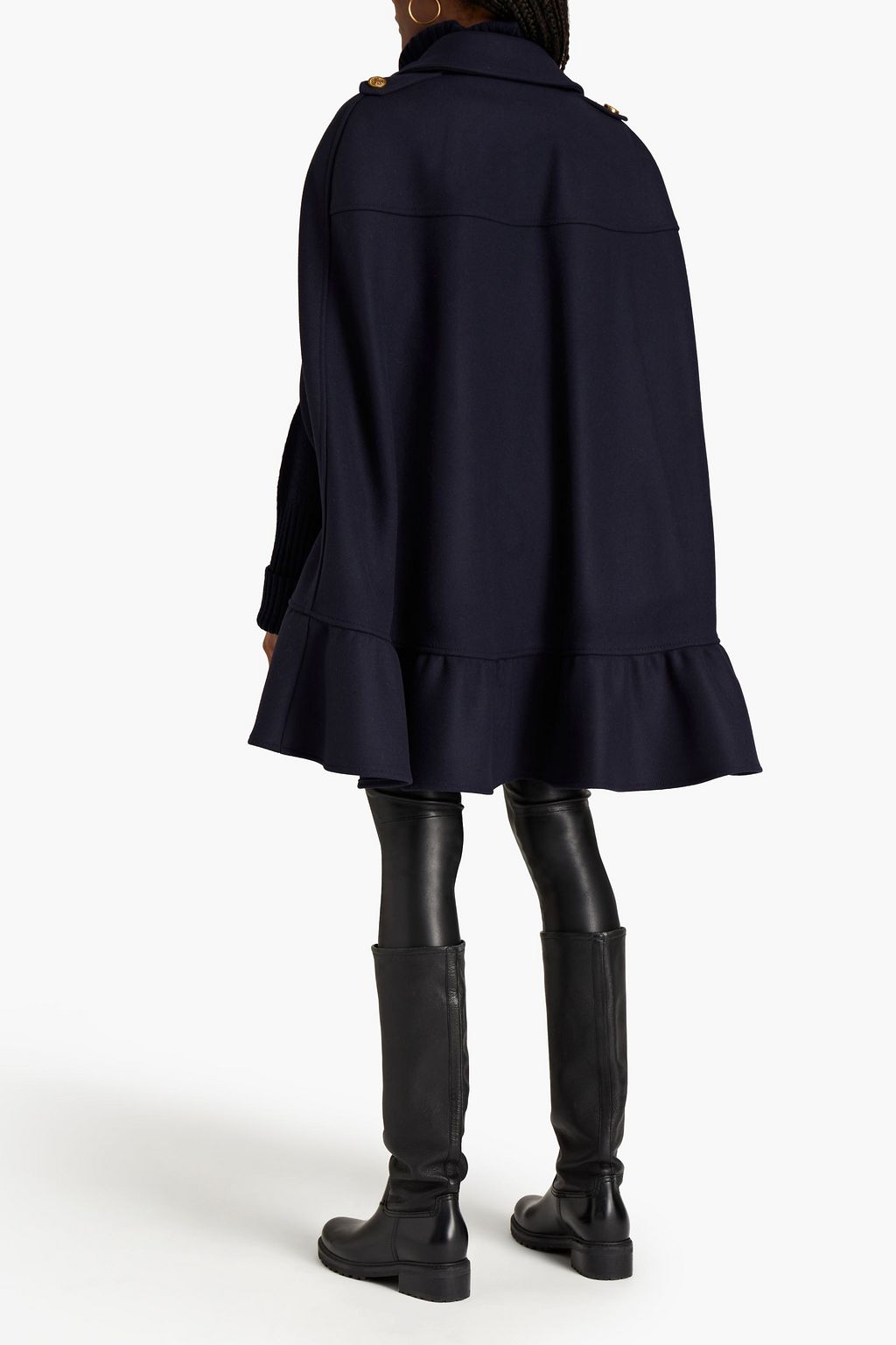 REDVALENTINO Ruffled wool-blend felt cape