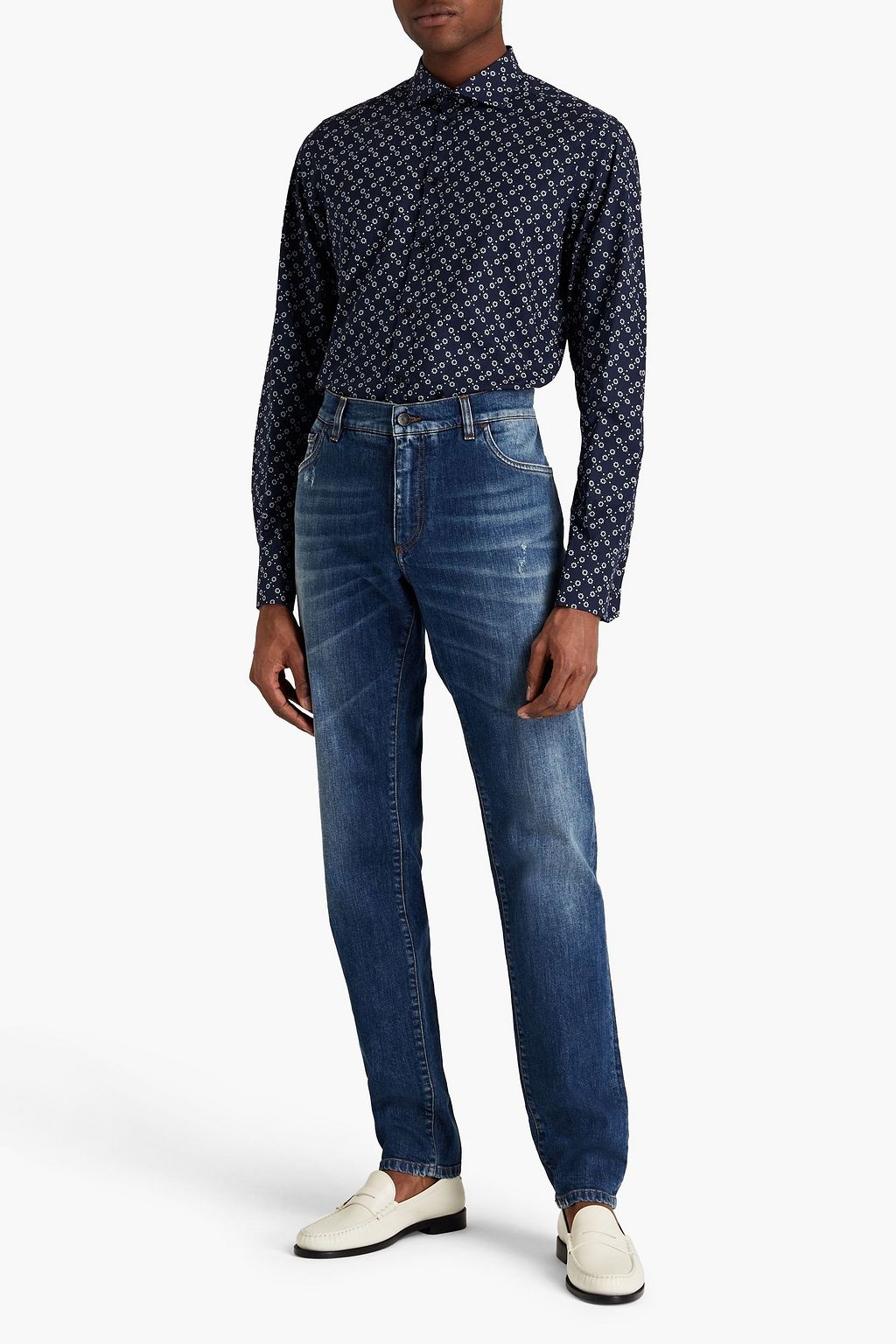 DOLCE & GABBANA Printed cotton-poplin shirt