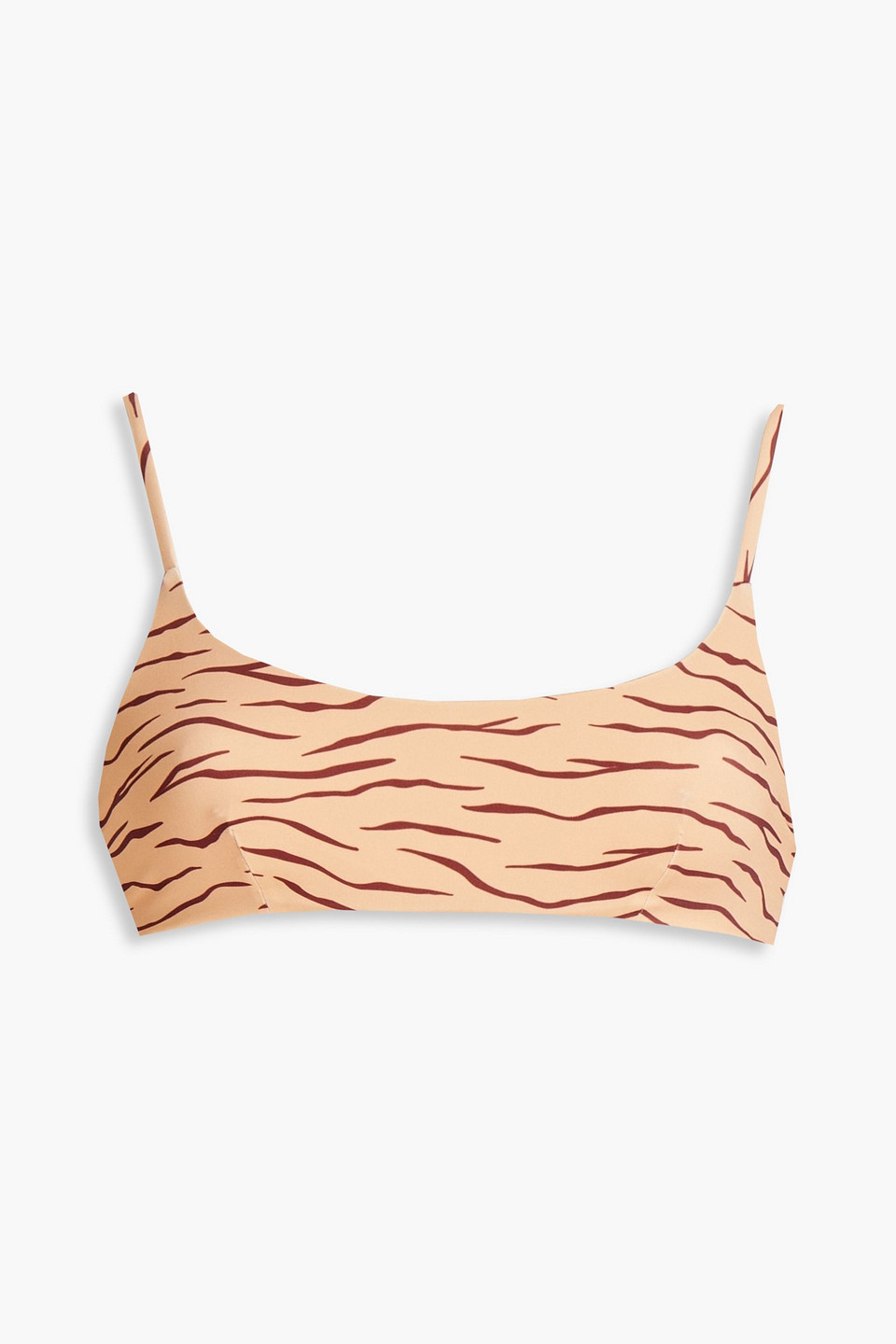 Onia Sarita Tiger-print Bikini Top In Hazelnut