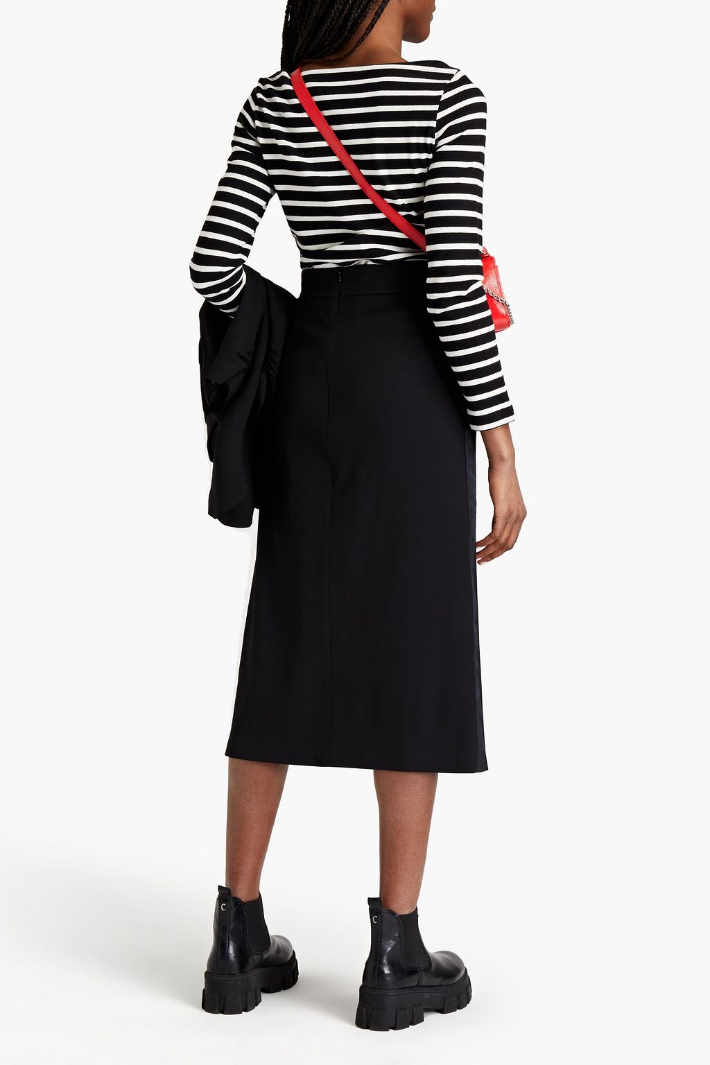 REDVALENTINO Crepe midi skirt