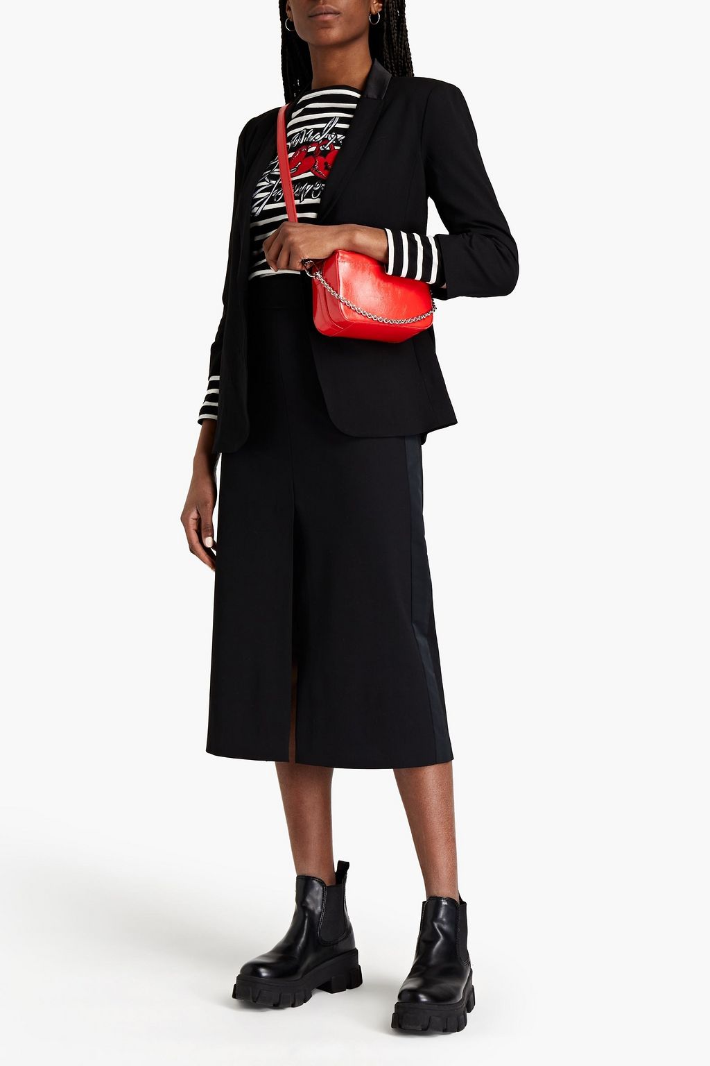 REDVALENTINO Crepe midi skirt