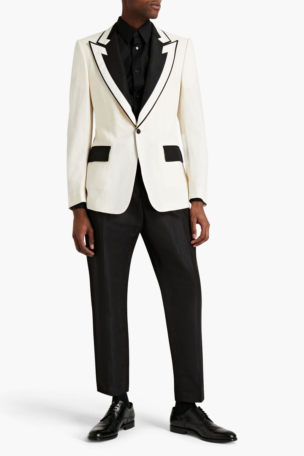 DOLCE&GABBANA Wool and silk-blend crepe tuxedo jacket