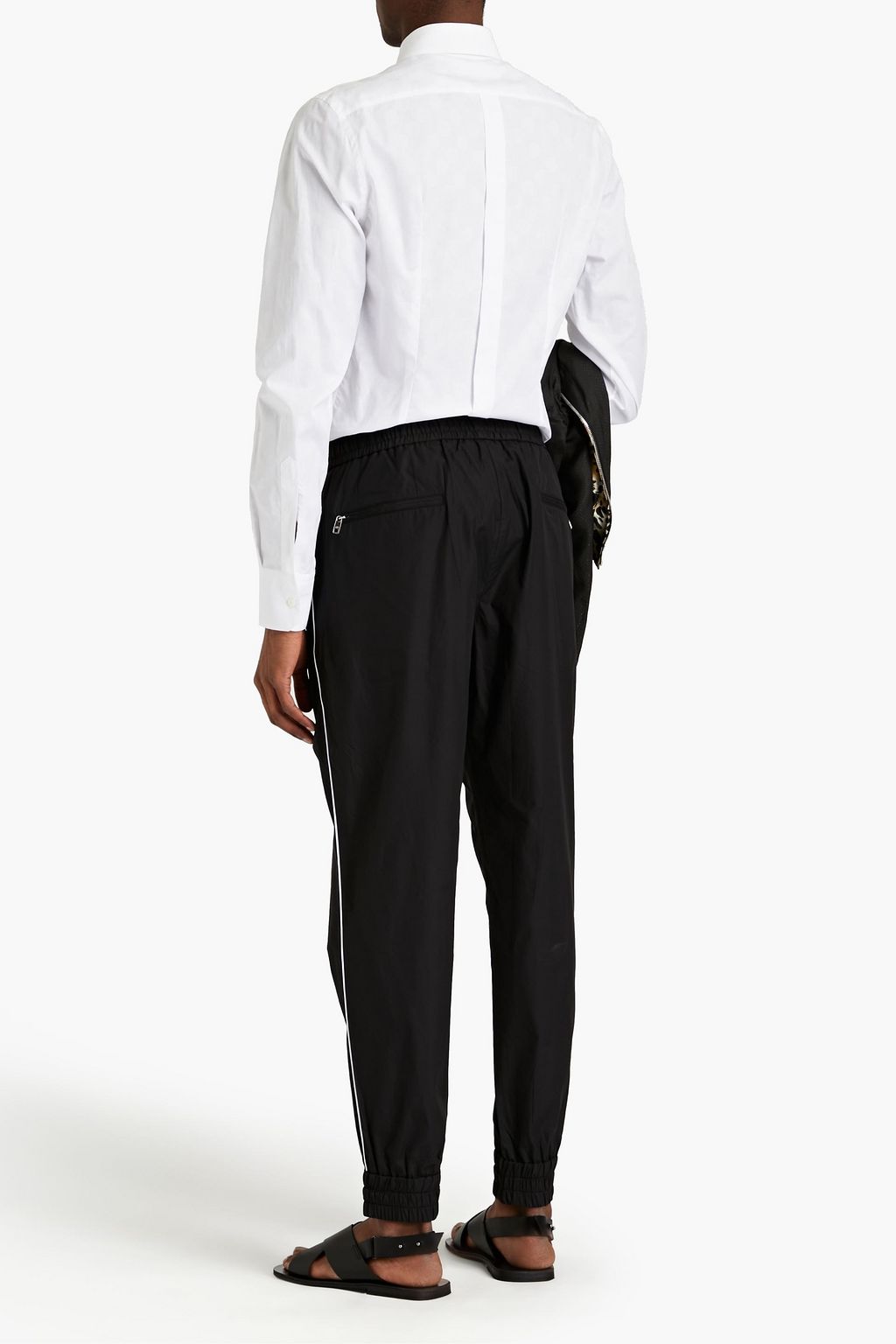 DOLCE&GABBANA Silk twill-paneled cotton-poplin shirt