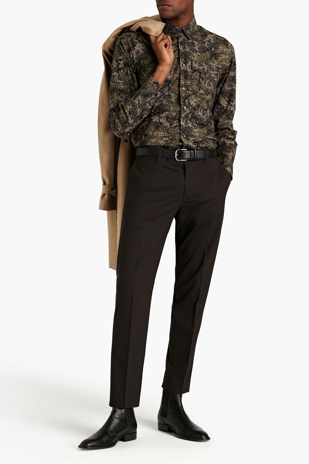 DOLCE&GABBANA Slim-fit wool-blend crepe pants