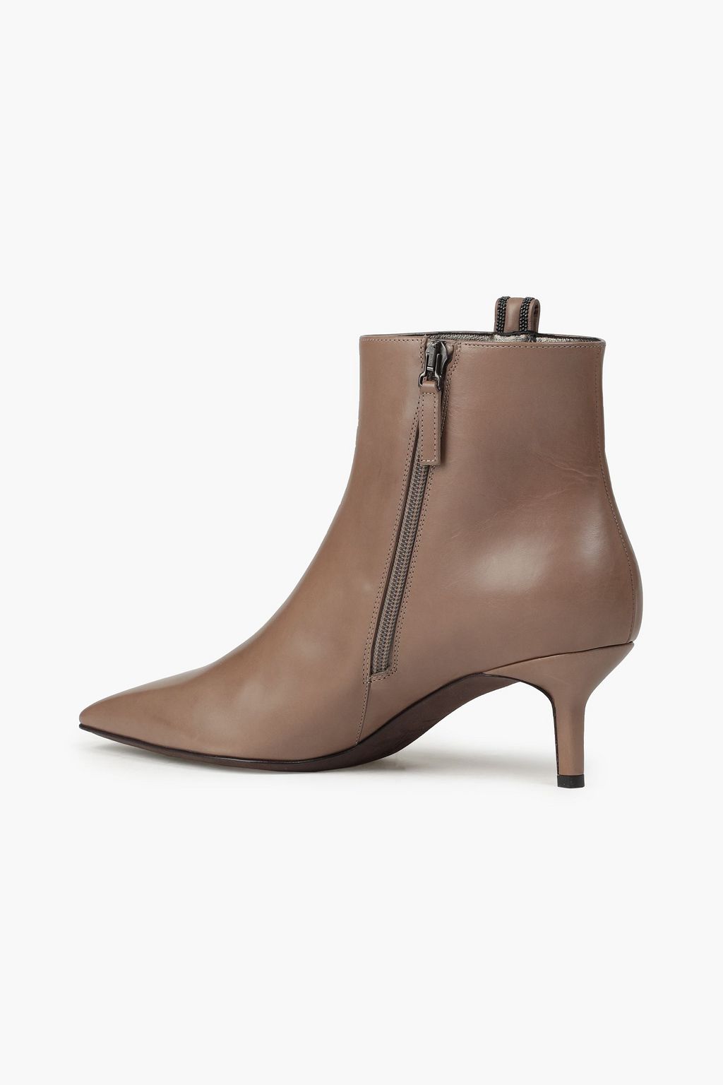 BRUNELLO CUCINELLI Bead-embellished leather ankle boots