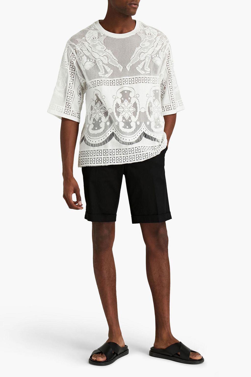 DOLCE & GABBANA Cotton-blend twill shorts