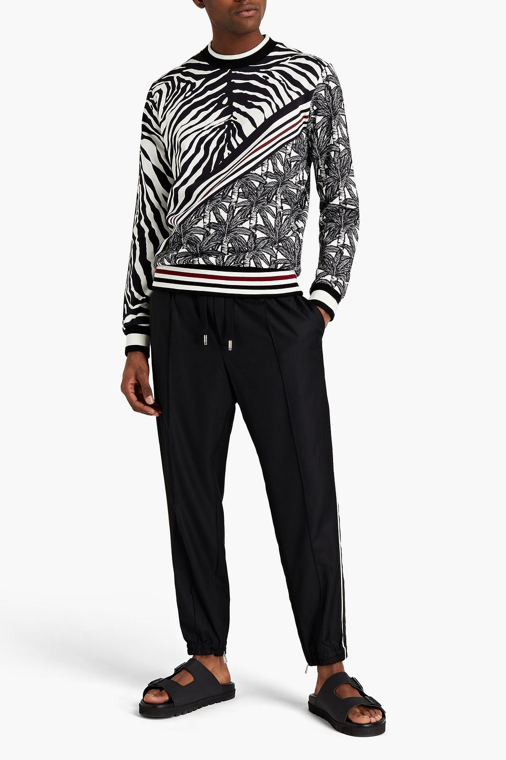 DOLCE & GABBANA Printed French cotton-terry sweatshirt