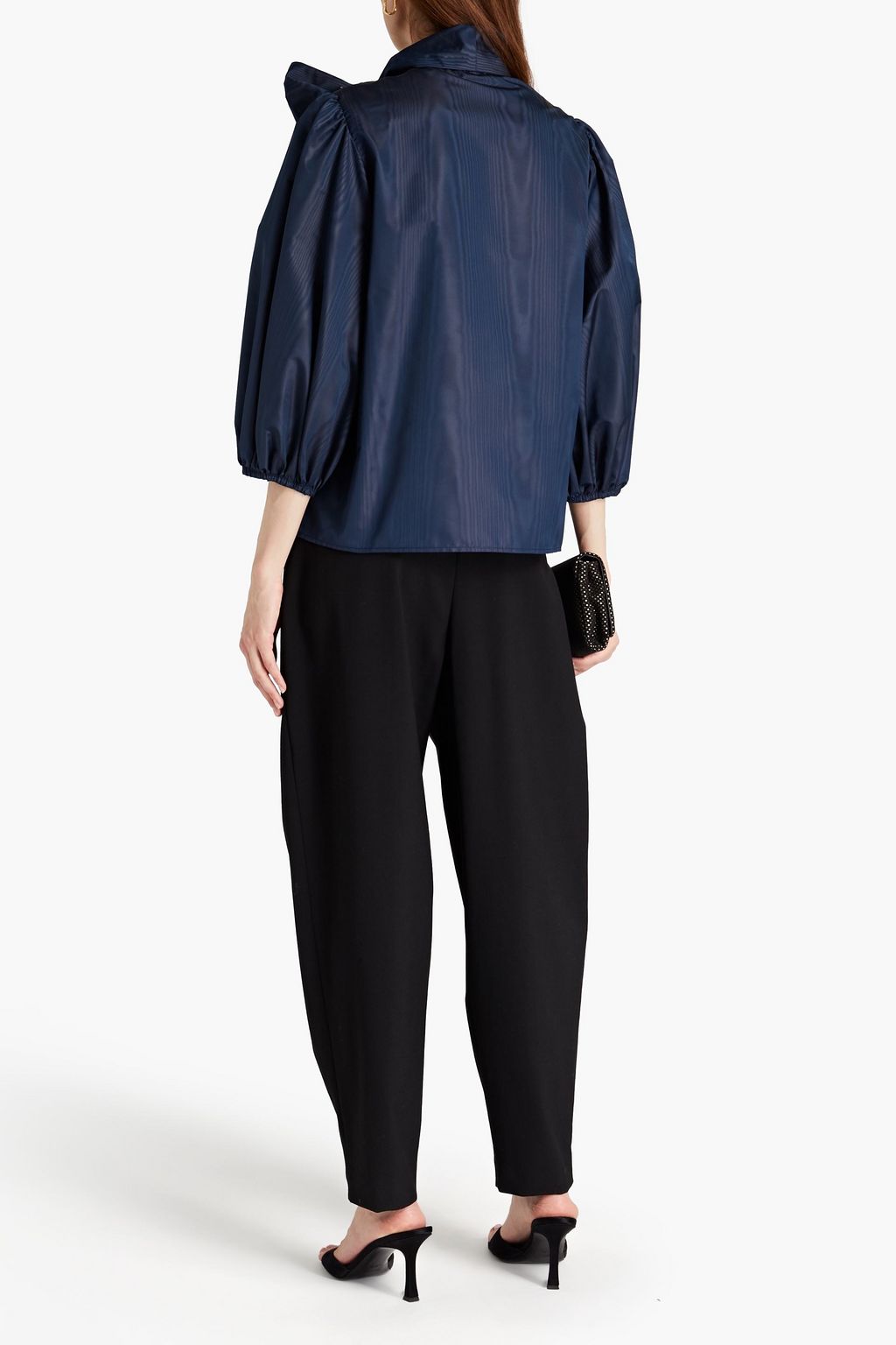 REDVALENTINO Pussy-bow moire blouse