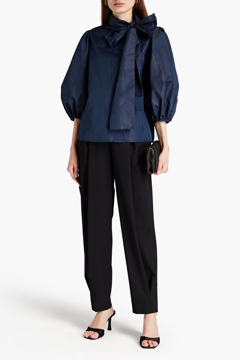 REDVALENTINO Pussy-bow moire blouse