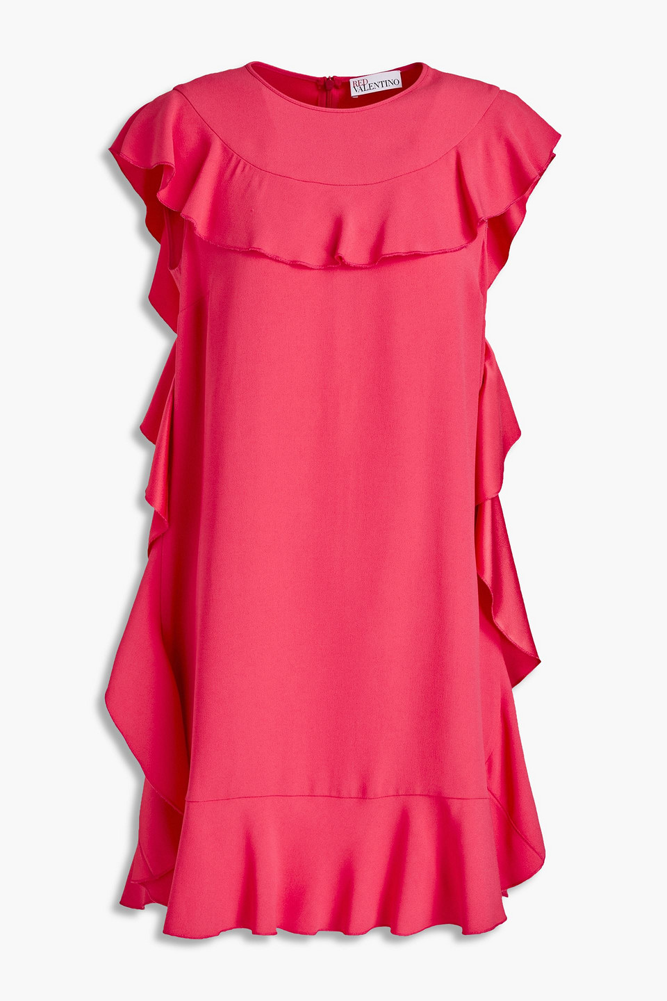 Redvalentino Woman Ruffled Satin-crepe Mini Dress Papaya Size 38