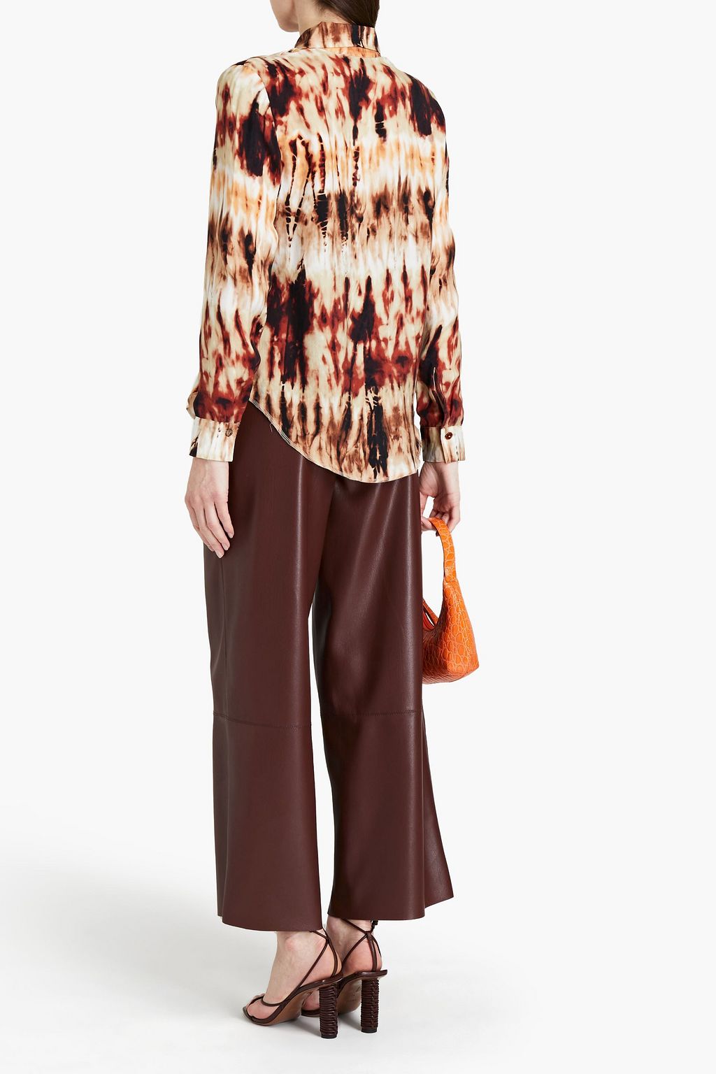 NANUSHKA Tie-dyed cupro-satin shirt
