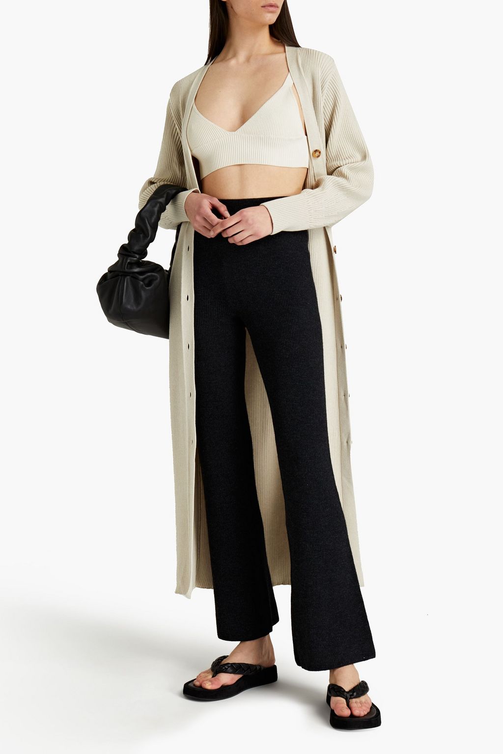 NANUSHKA Ribbed-knit flared pants