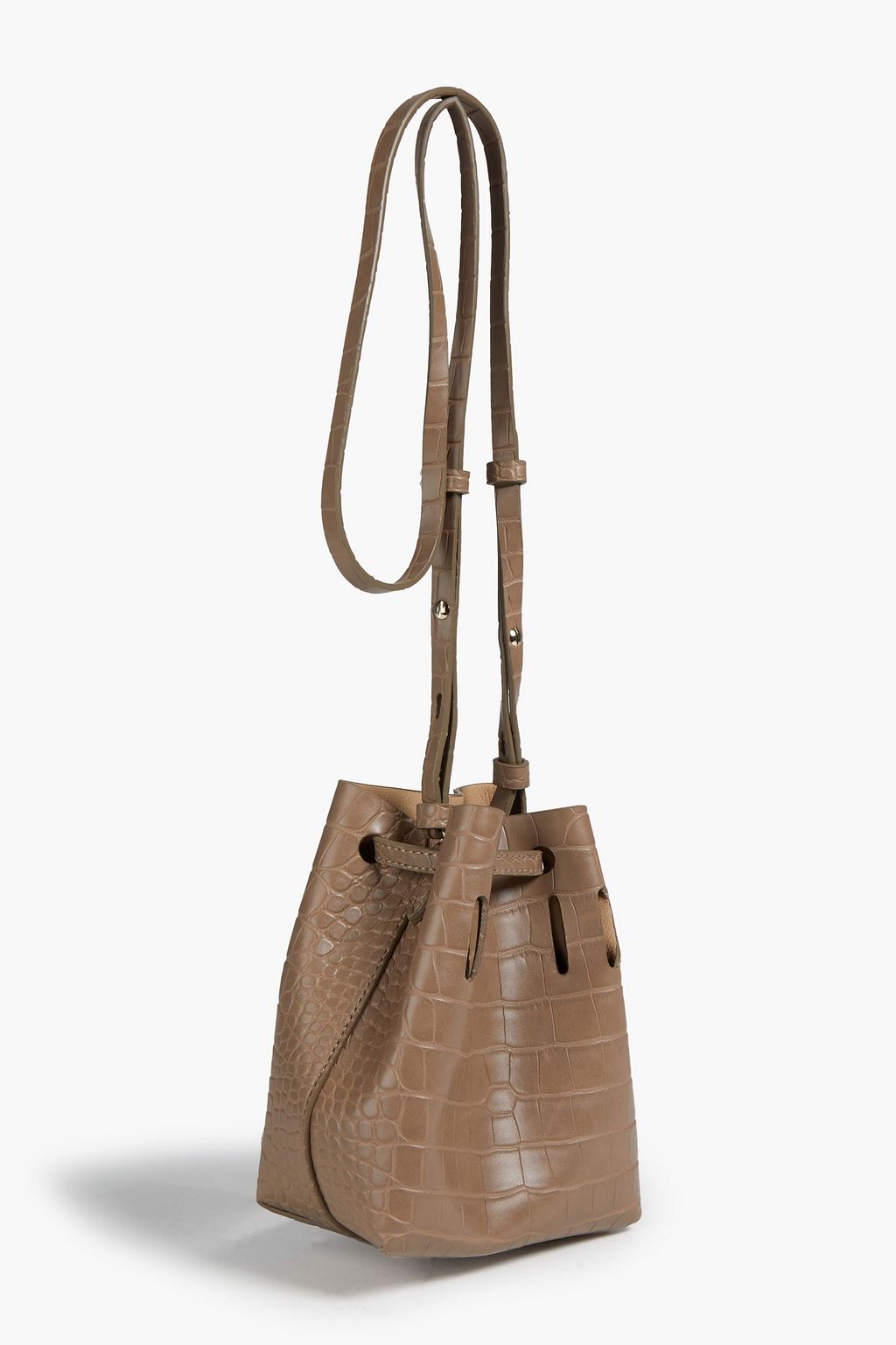 NANUSHKA Vegan croc-effect leather bucket bag