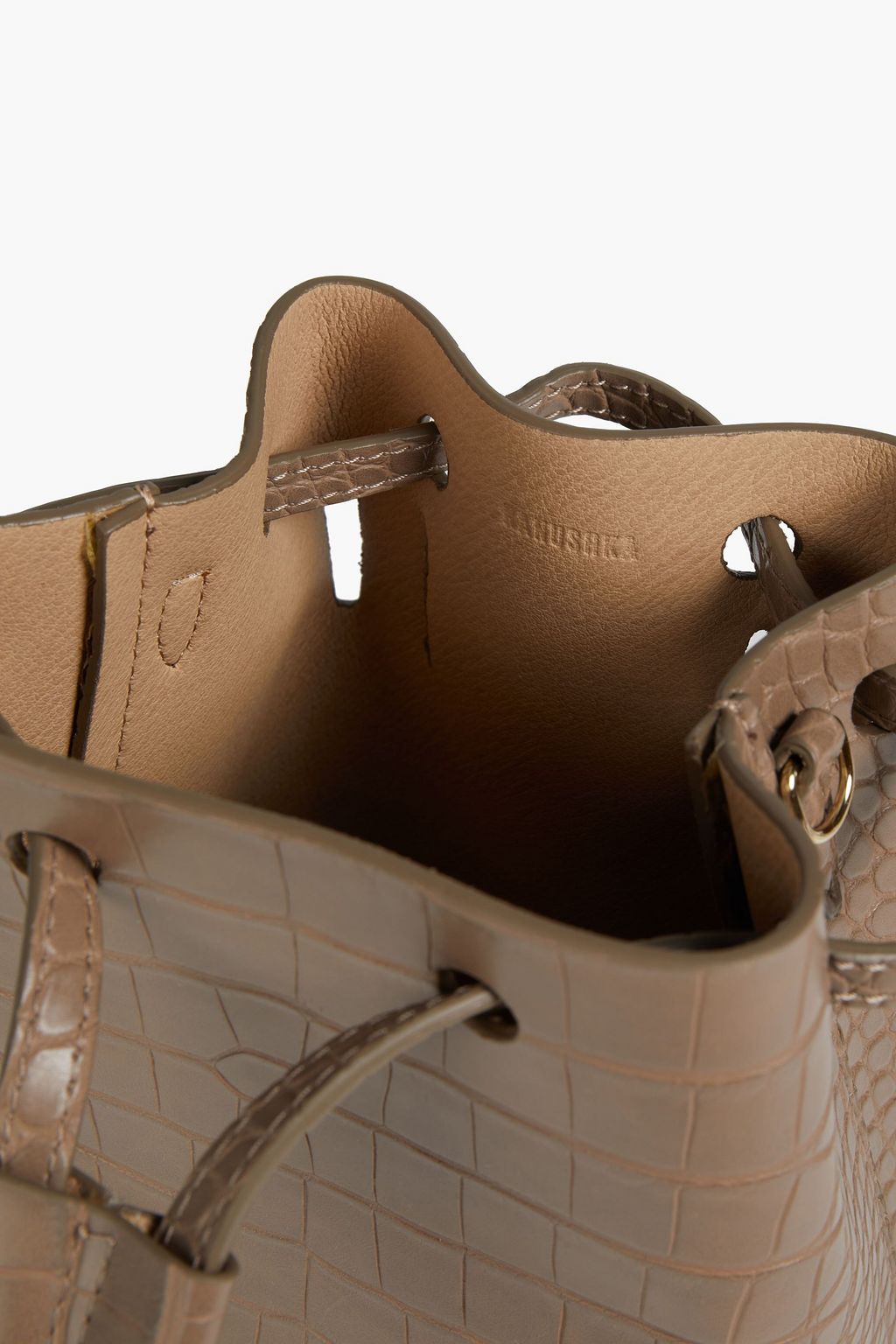 NANUSHKA Vegan croc-effect leather bucket bag