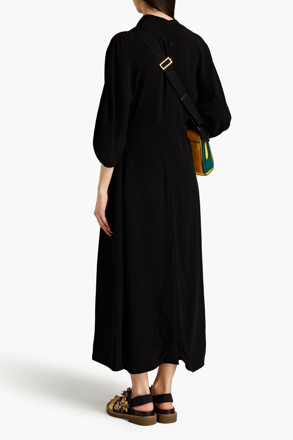 MARNI Pleated crepe maxi dress