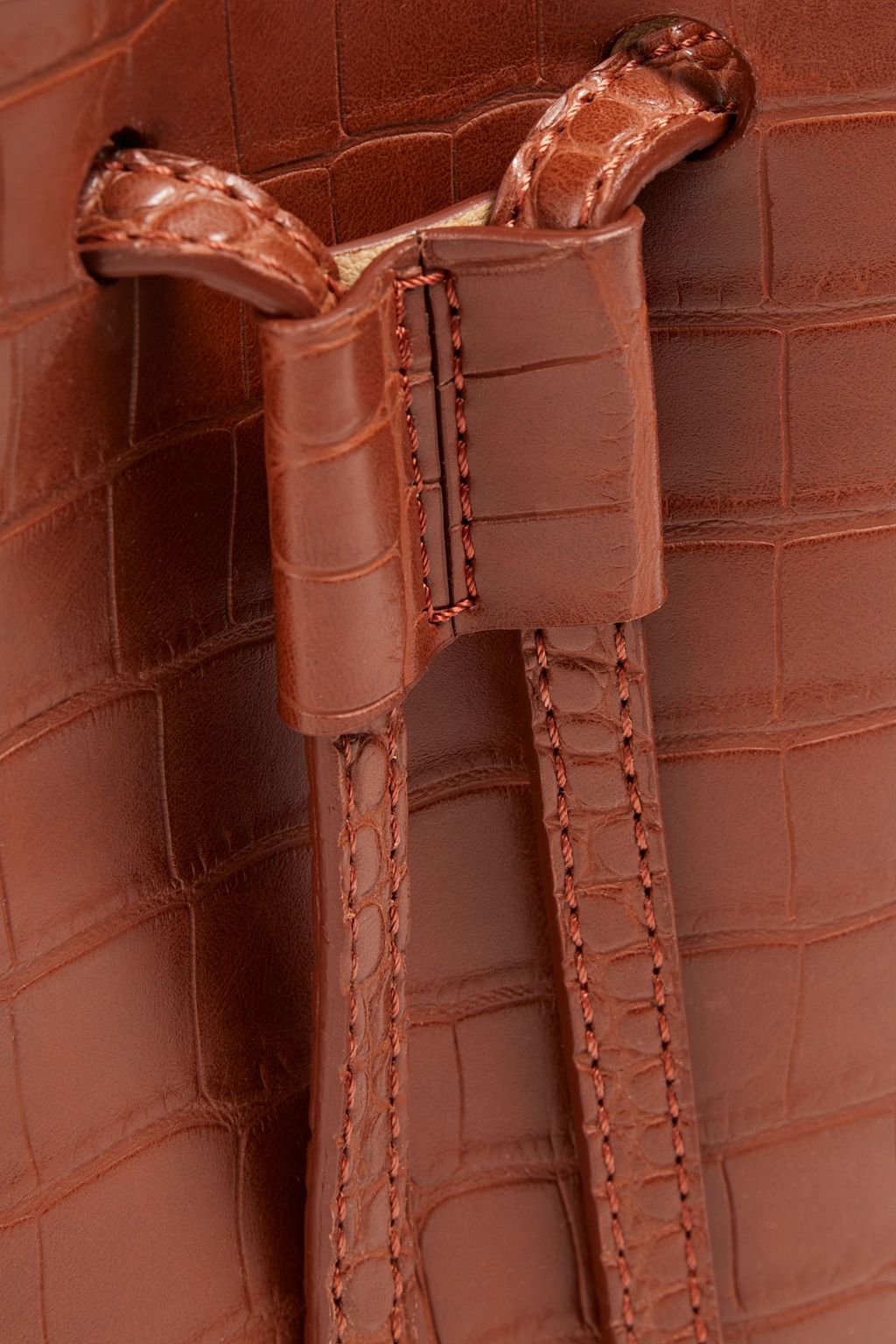 NANUSHKA Vegan croc-effect leather bucket bag