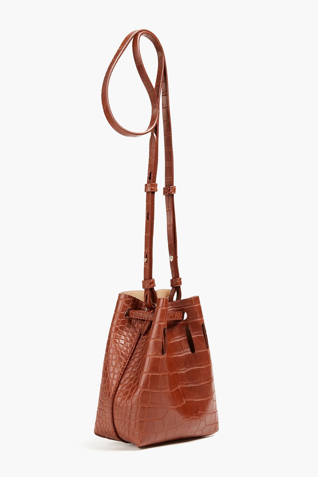 NANUSHKA Vegan croc-effect leather bucket bag