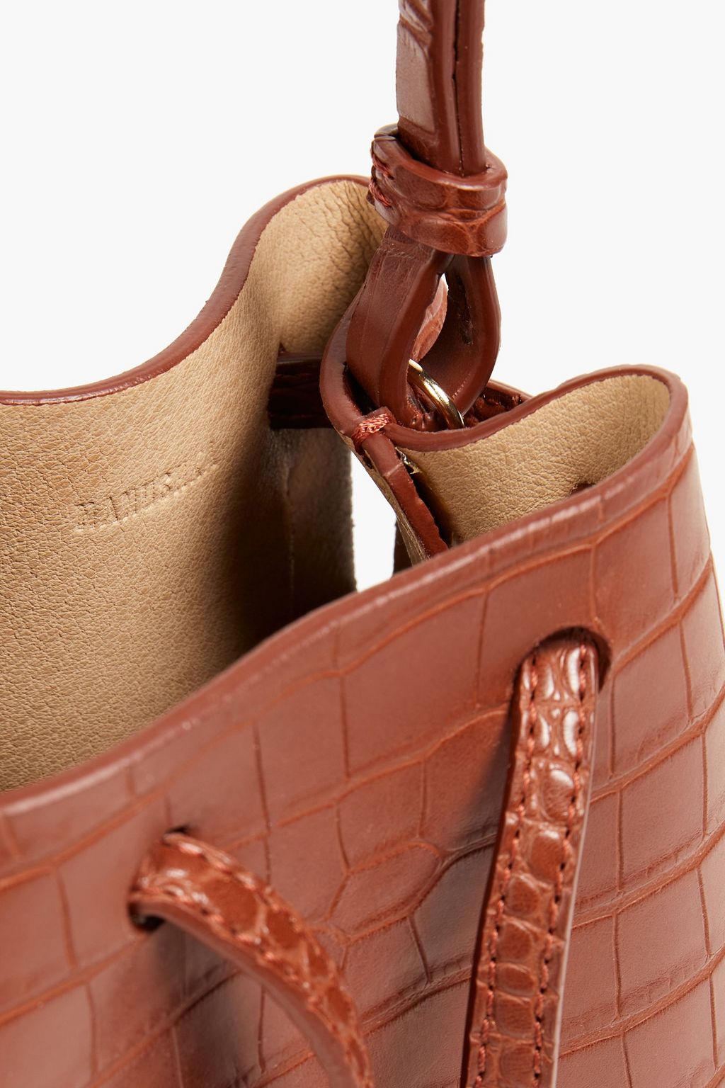 NANUSHKA Vegan croc-effect leather bucket bag