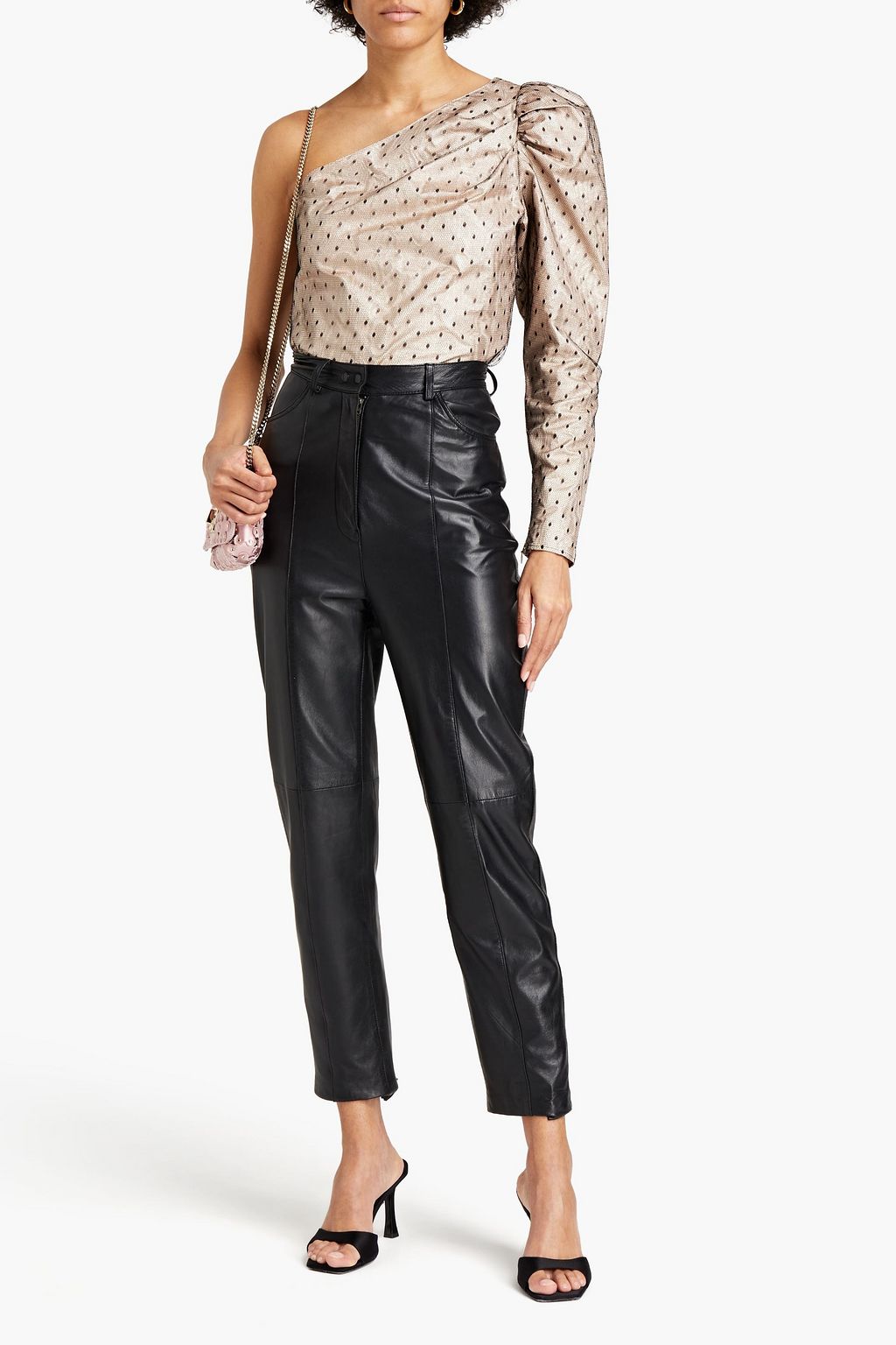 REDVALENTINO One-sleeve point d'esprit bodysuit