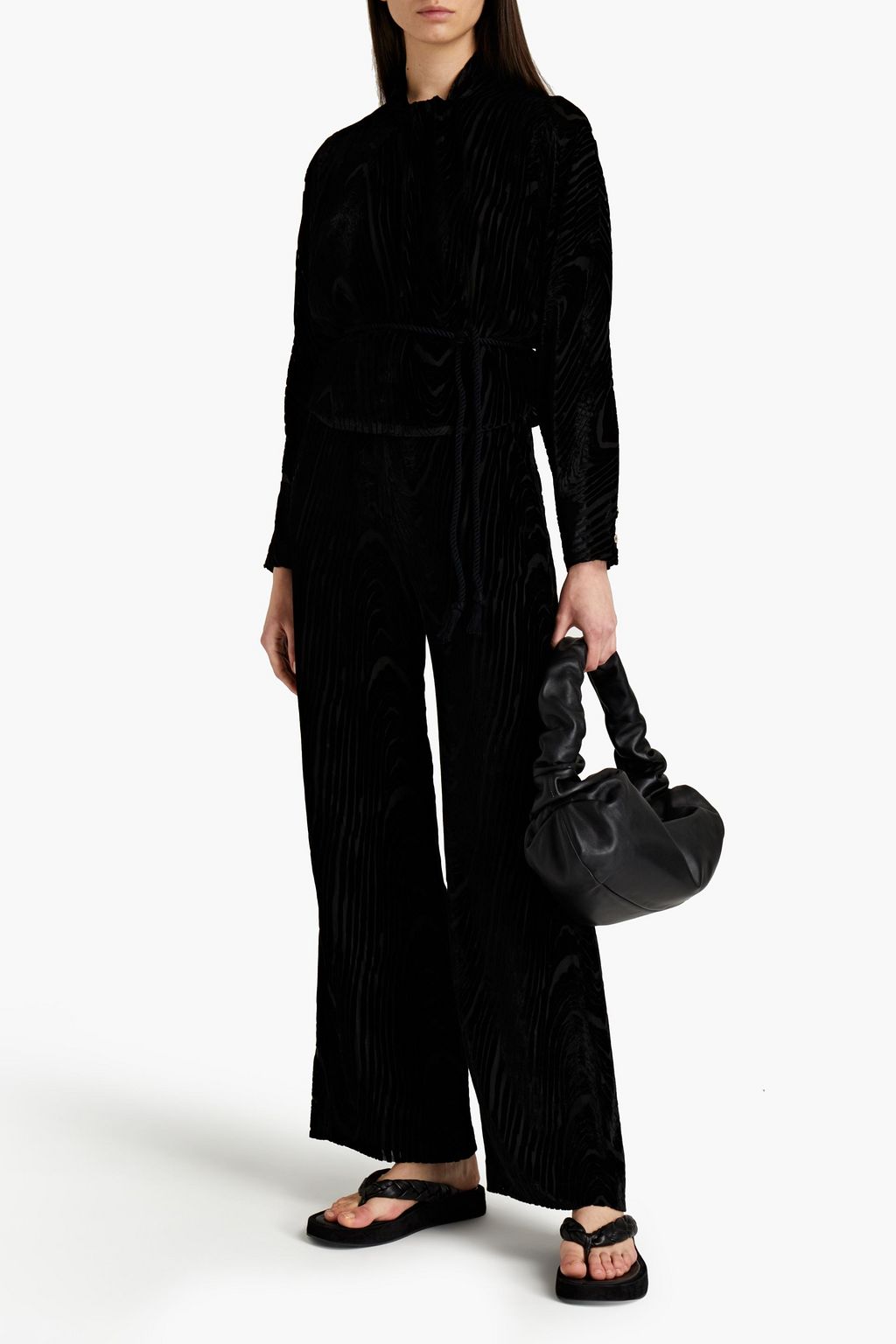 NANUSHKA Twisted devoré-velvet top