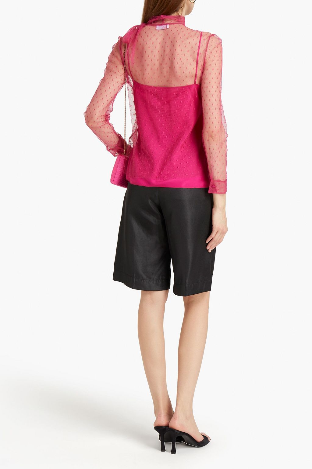 REDVALENTINO Pussy-bow point d'esprit blouse