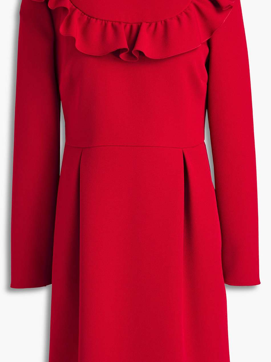 ruffled crepe mini dress
