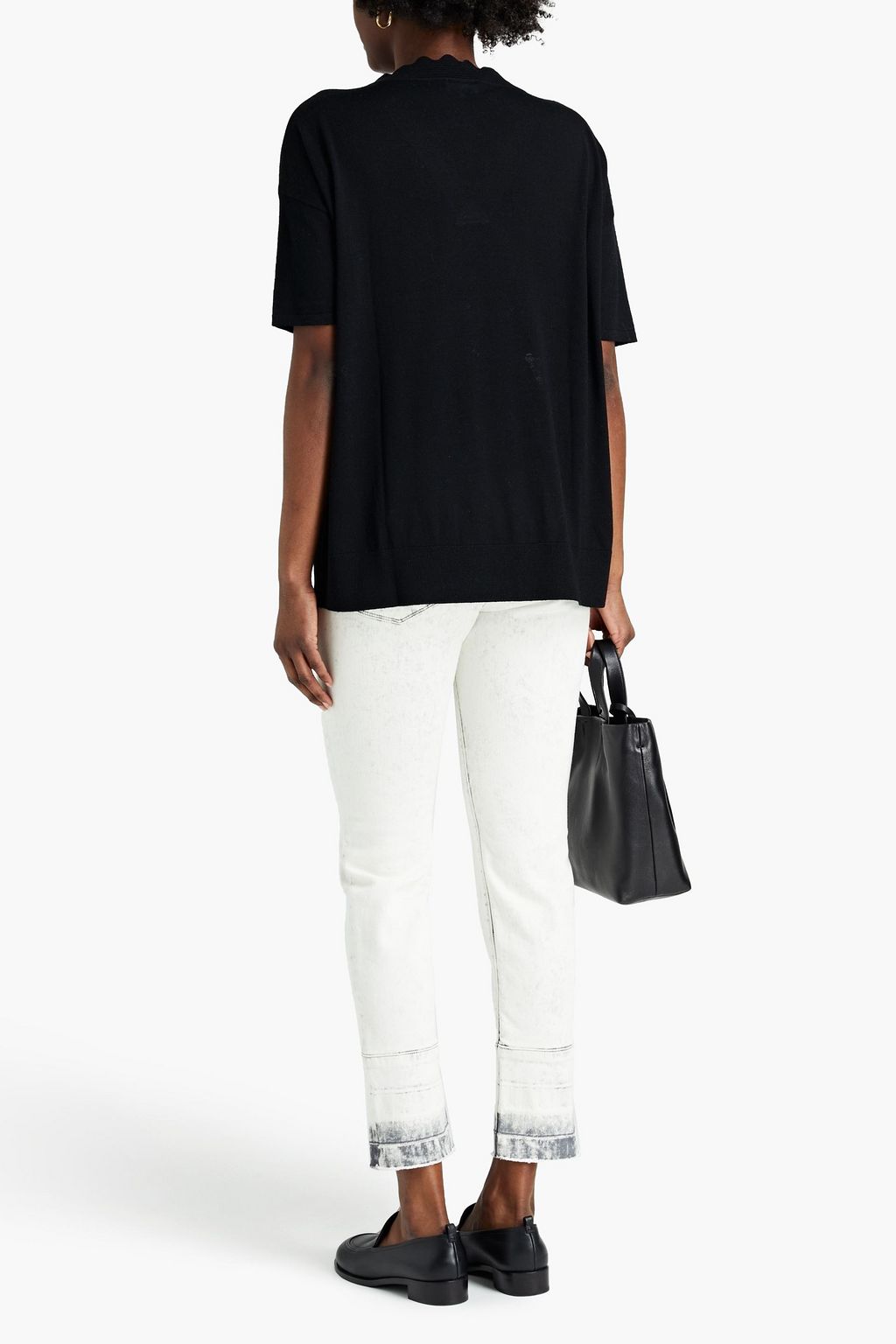 CLAUDIE PIERLOT Lace-trimmed wool top
