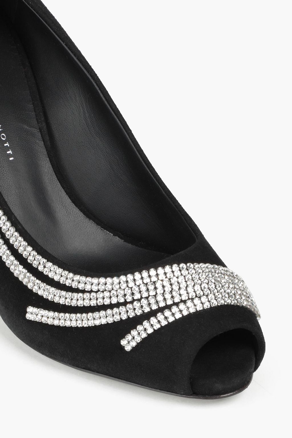 GIUSEPPE ZANOTTI Crystal-embellished suede pumps