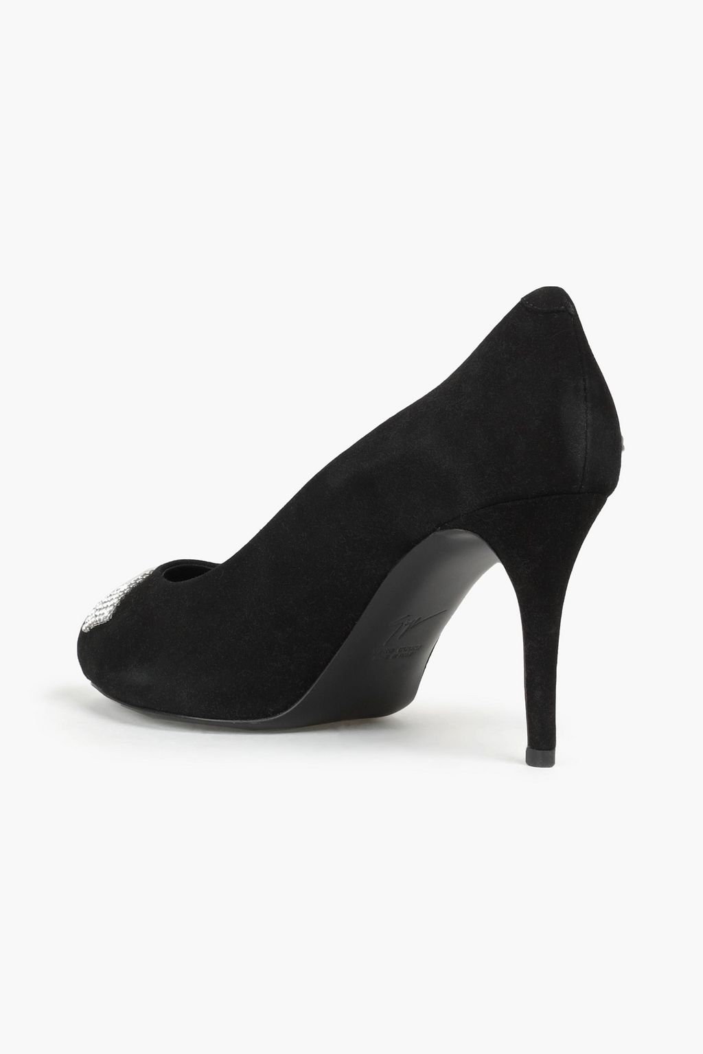 GIUSEPPE ZANOTTI Crystal-embellished suede pumps