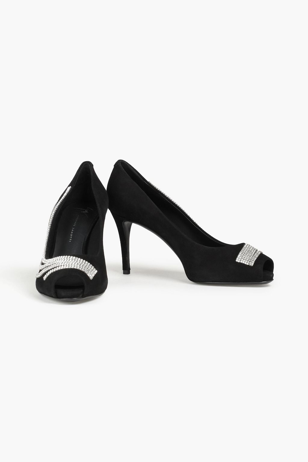 GIUSEPPE ZANOTTI Crystal-embellished suede pumps