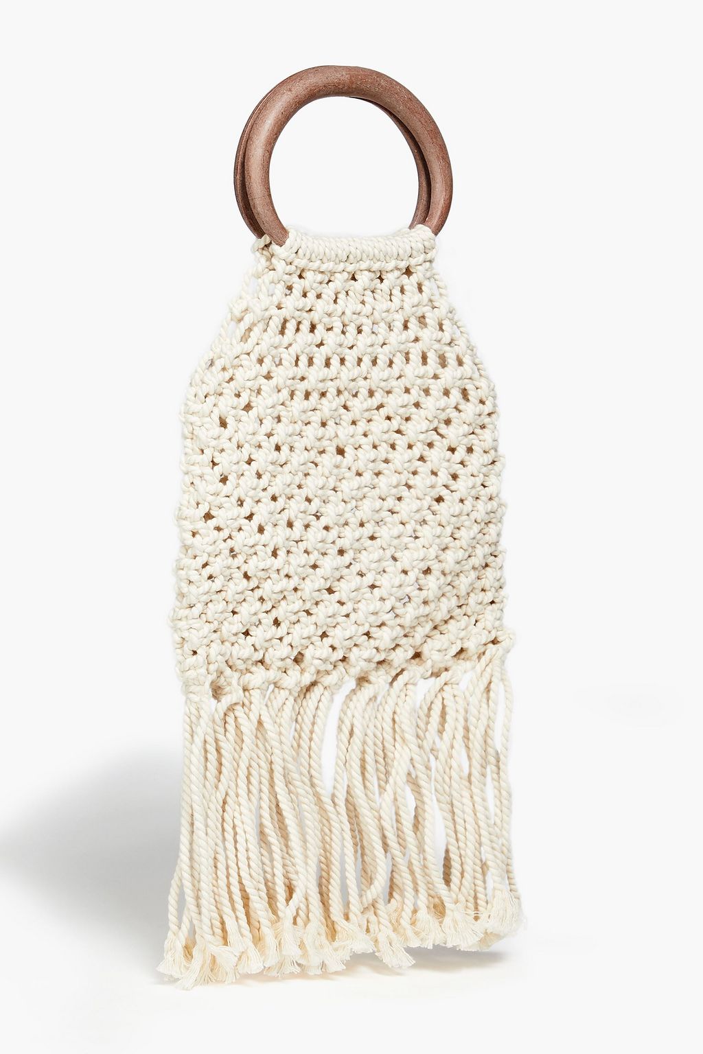 NANUSHKA Tote Bag aus Makramee mit Fransen