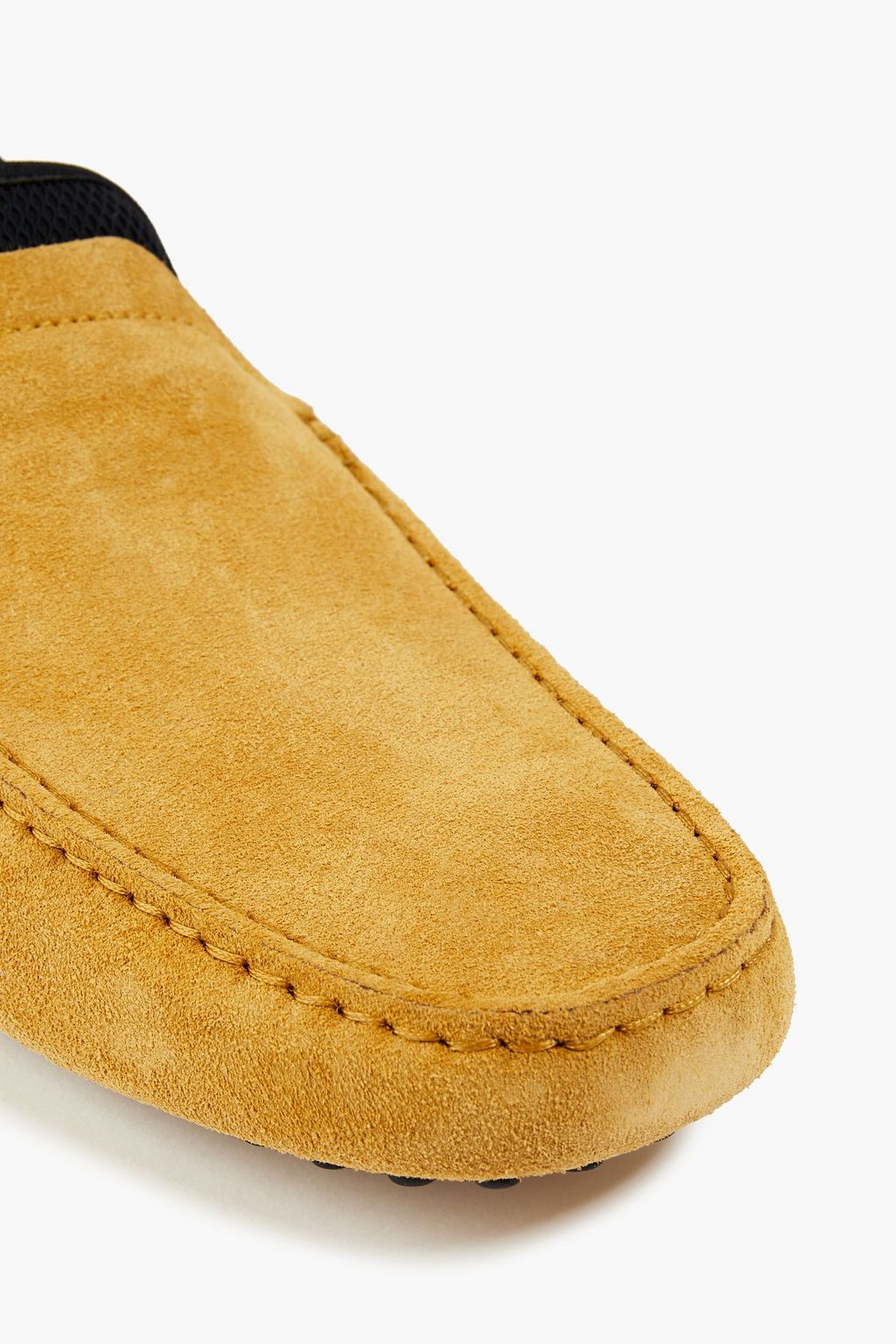 TOD'S Pantofola mesh-paneled suede loafers