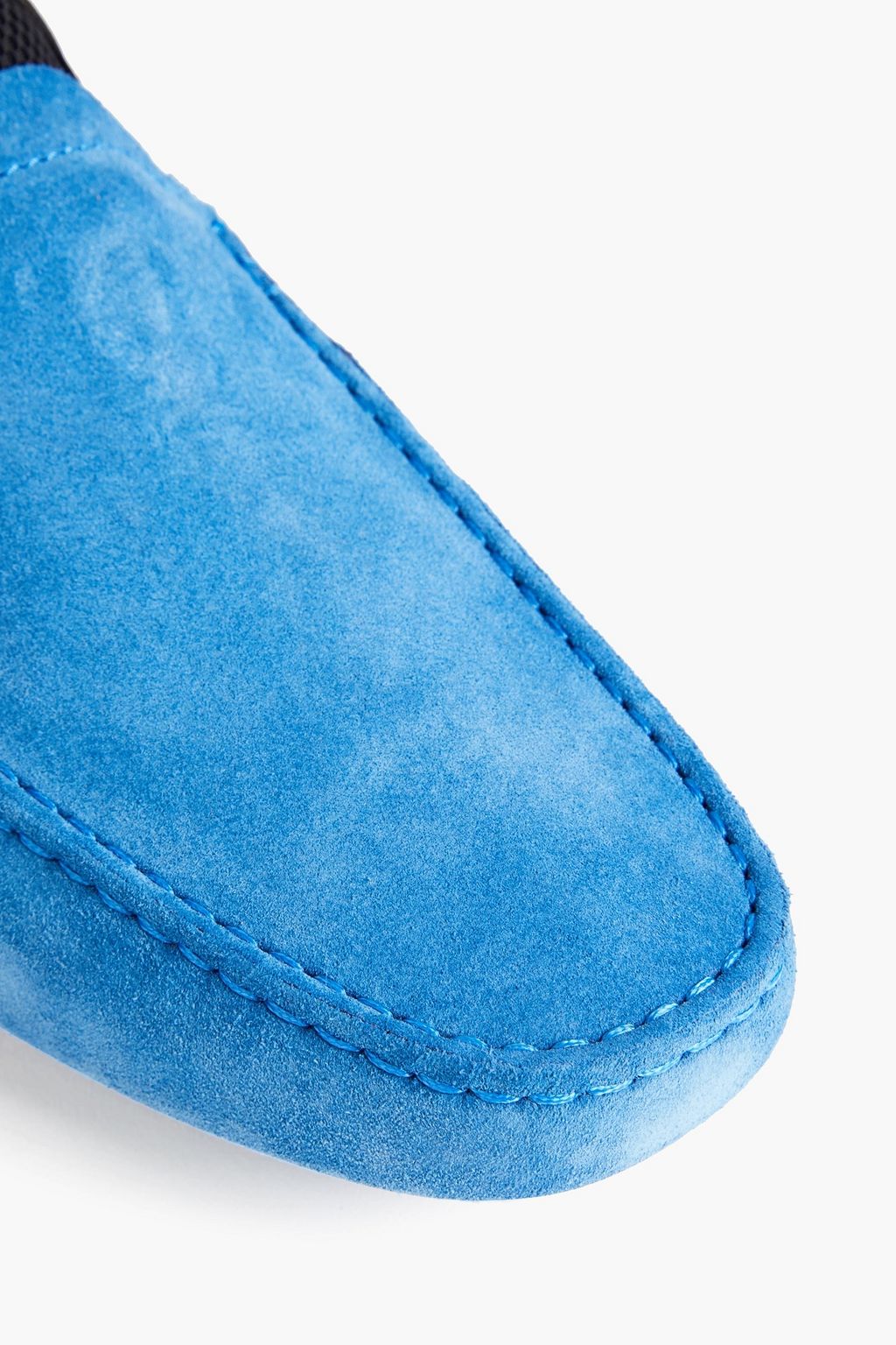 TOD'S Pantofola mesh-paneled suede loafers
