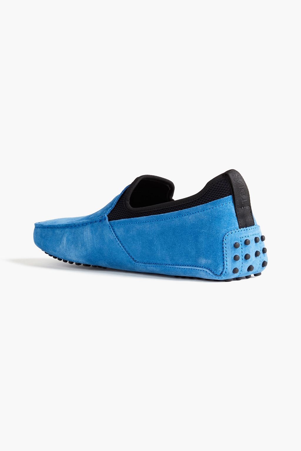 TOD'S Pantofola mesh-paneled suede loafers