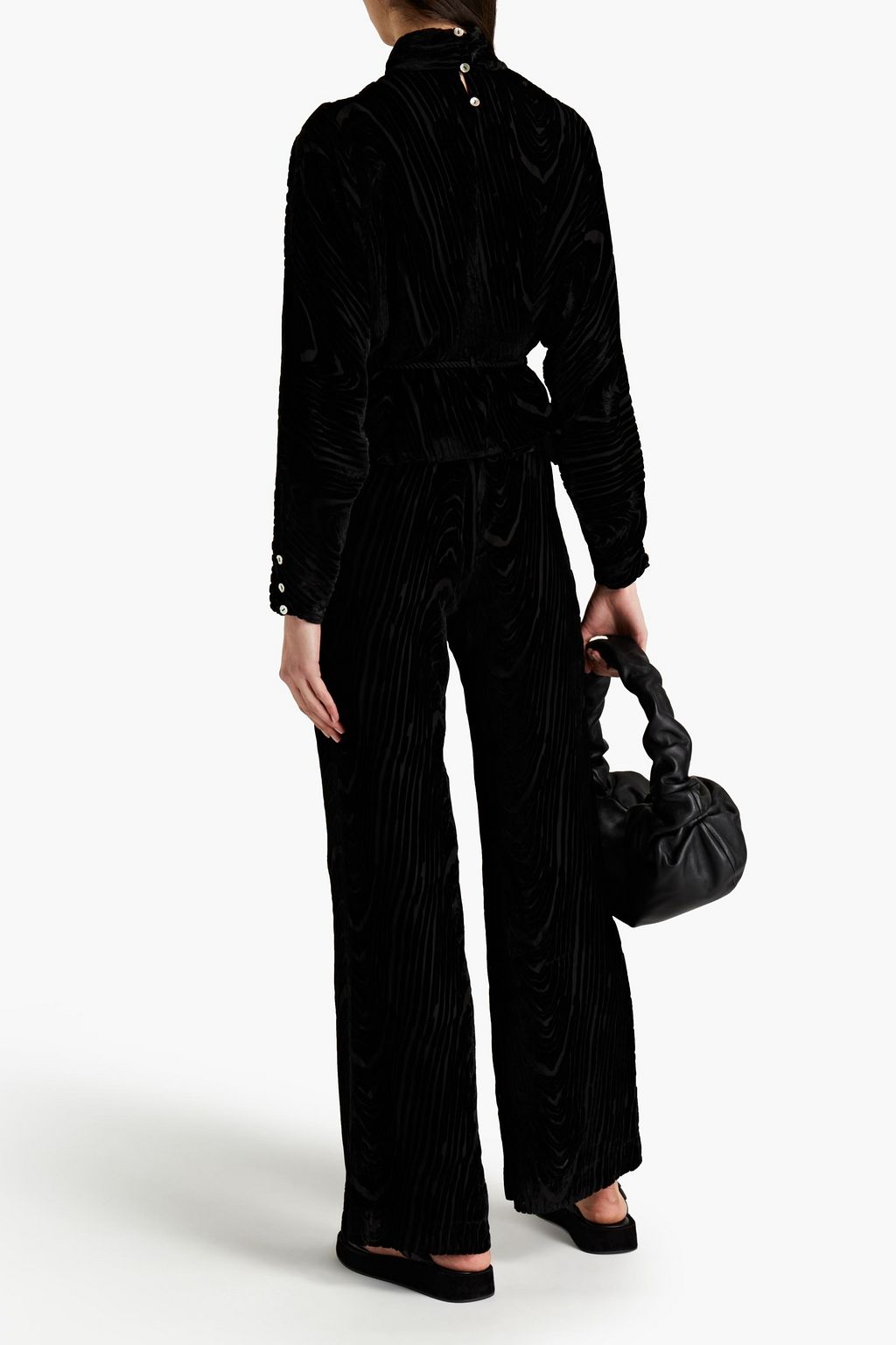 NANUSHKA Devoré-velvet wide-leg pants