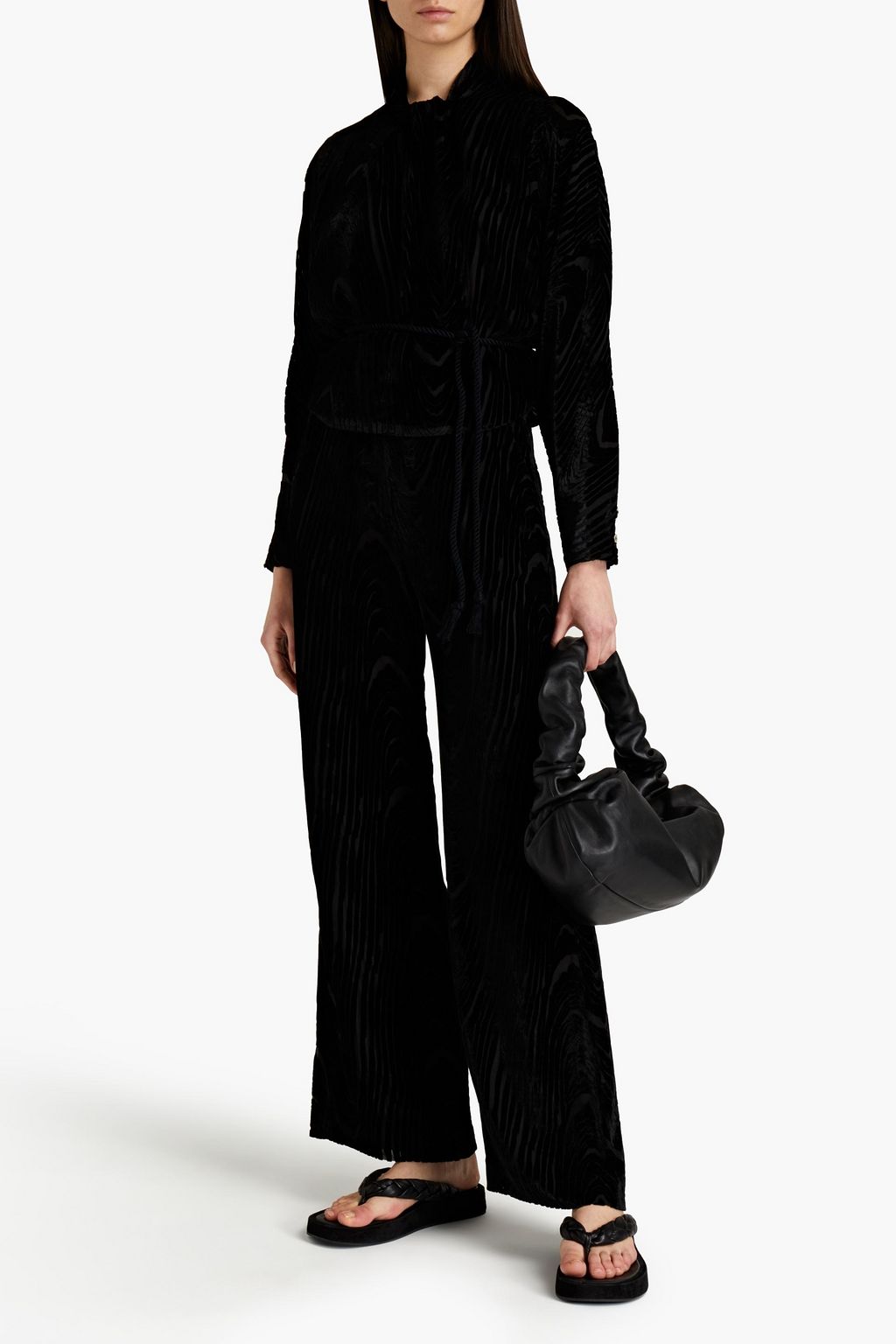 NANUSHKA Devoré-velvet wide-leg pants