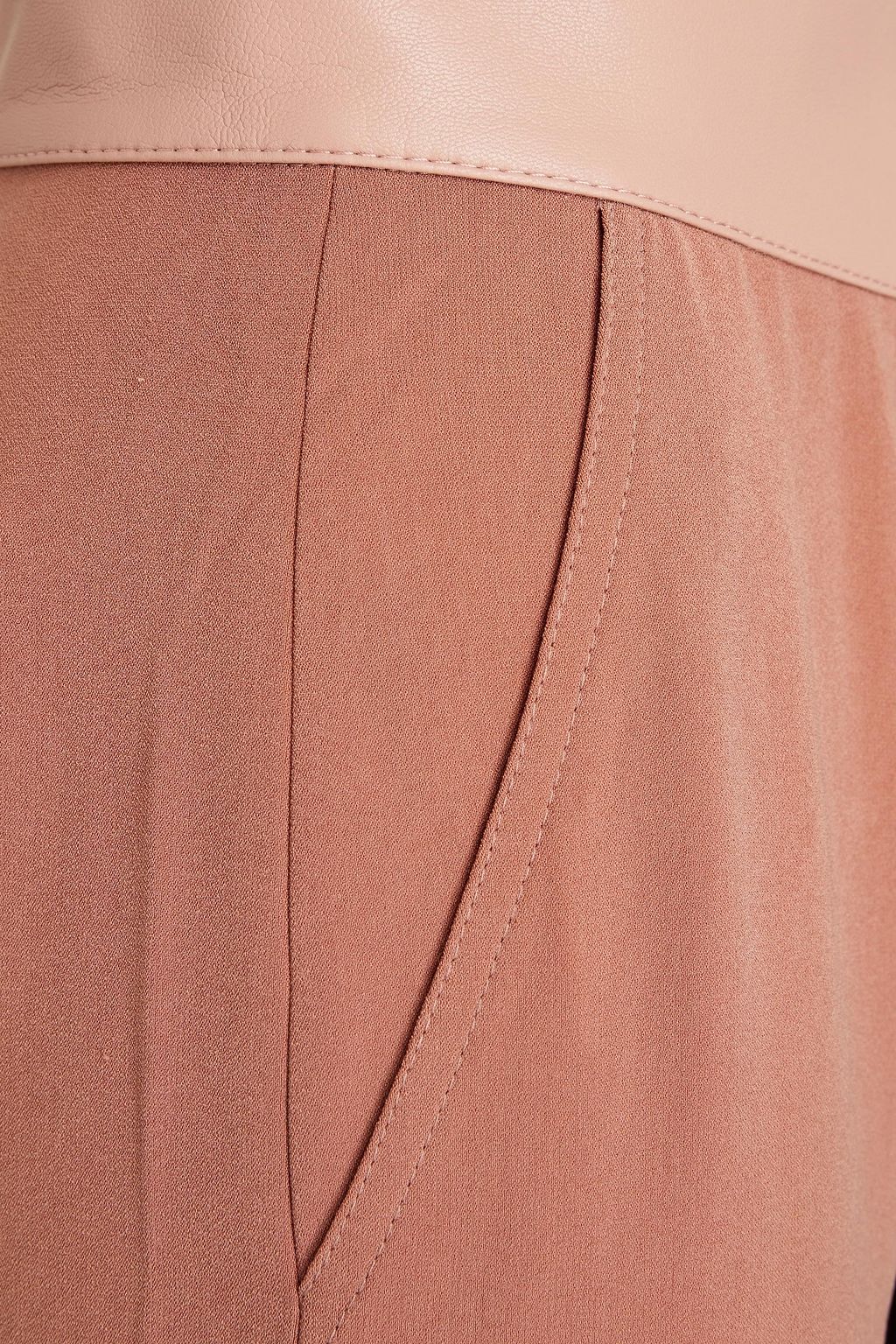 NANUSHKA Cecilia vegan leather-trimmed jersey wide-leg pants