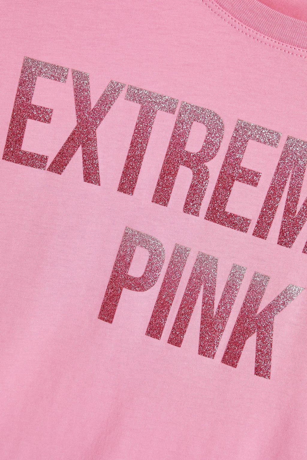 REDVALENTINO Glittered cotton-jersey T-shirt