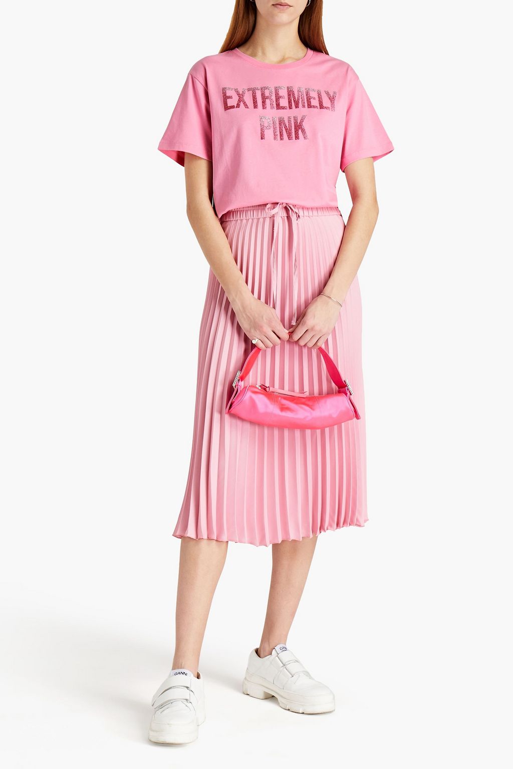 REDVALENTINO Glittered cotton-jersey T-shirt