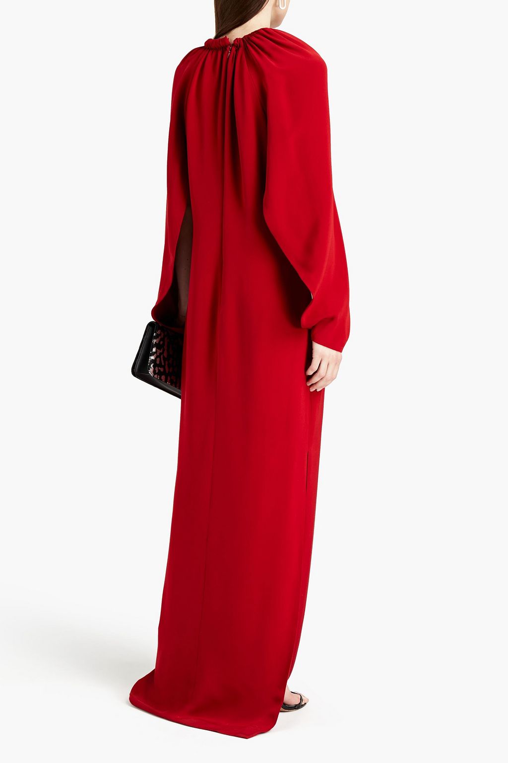 TOM FORD Cutout gathered silk-satin maxi dress