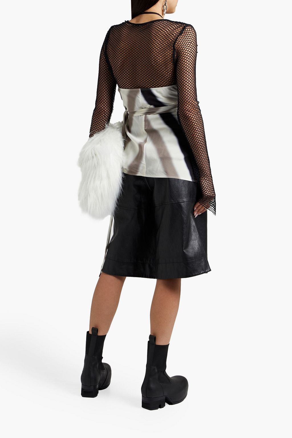 RICK OWENS Laura striped crepe halterneck wrap top